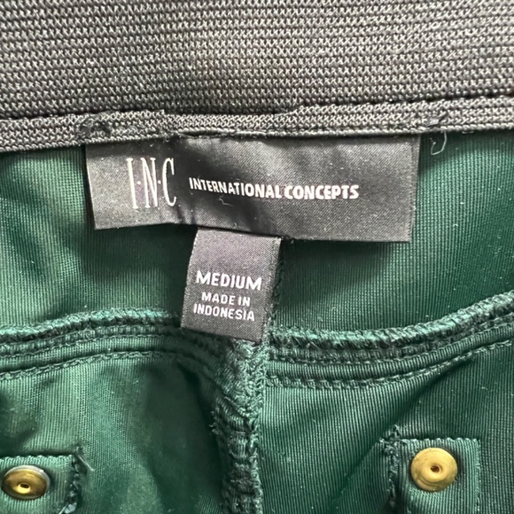 INC Green Velvet Skinny Pants - Picture 2 of 2
